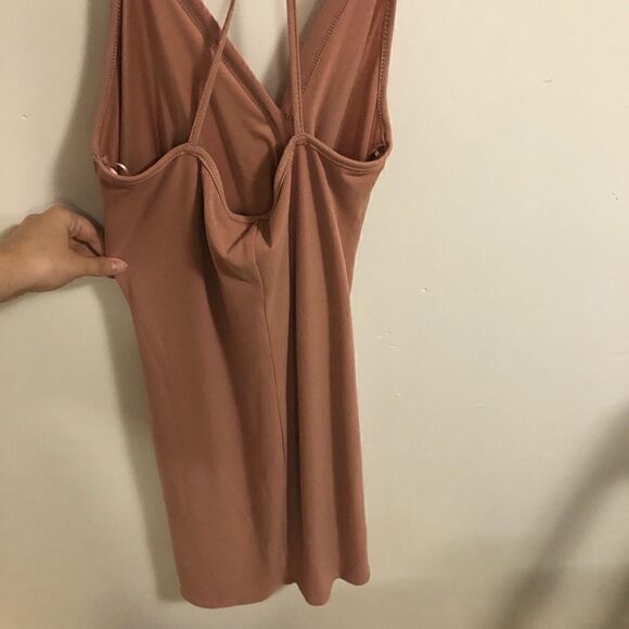 DYNAMITE Knot Strappy Mini Dress In Cameo Brown ~ Size S Small - Picture 4 of 6